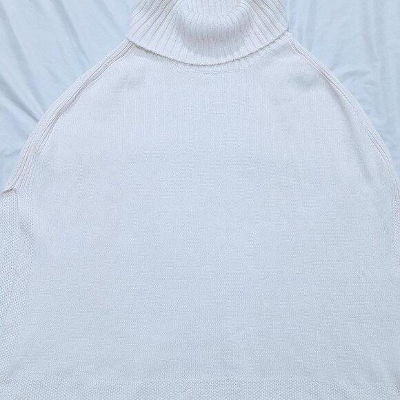 New York & Company Sweaters - New York & Company Womens One Size Ivory Turtleneck Poncho Cozy Pullover Sweater